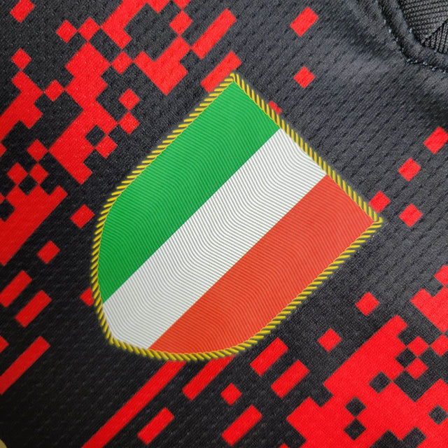 Kit Infantil AC Milan Edição especial 23/24 - Puma - Preto com detalhes em vermelho e dourado