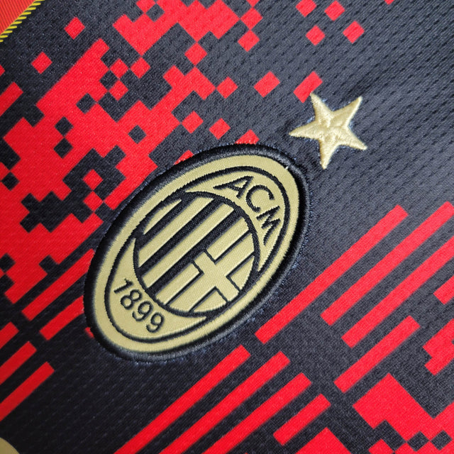 Kit Infantil AC Milan Edição especial 23/24 - Puma - Preto com detalhes em vermelho e dourado