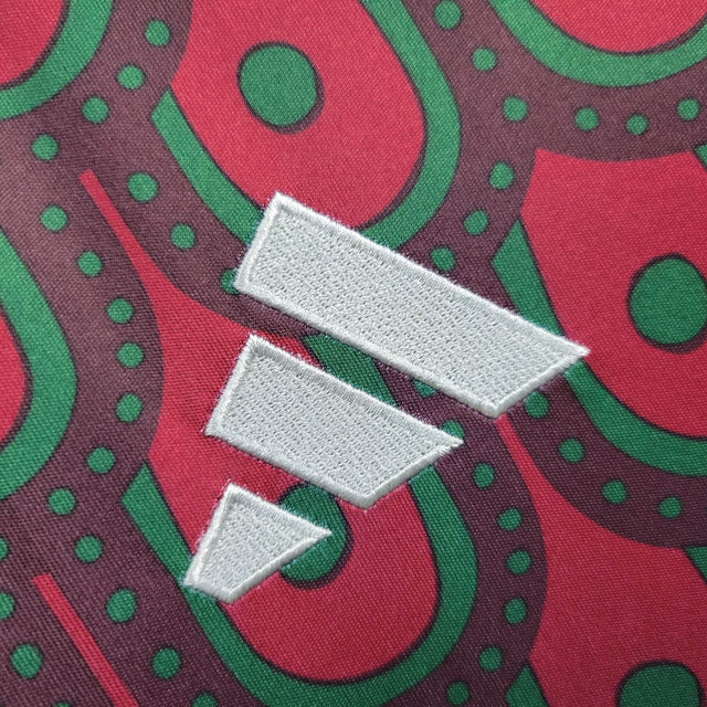 Camisa Seleção do México I 24/25 -  Adidas Feminina - Vinho com detalhes em vermelho e verde