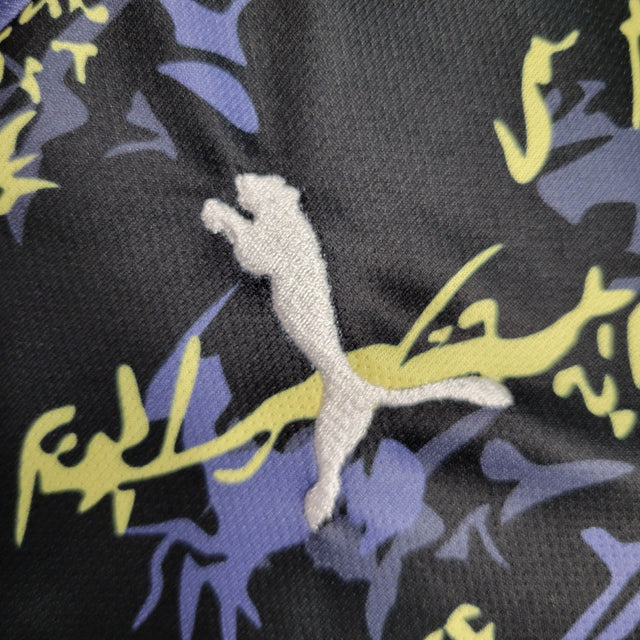 Kit Infantil Manchester City Edição especial 23/24 - Puma - Preto com detalhes em azul e amarelo