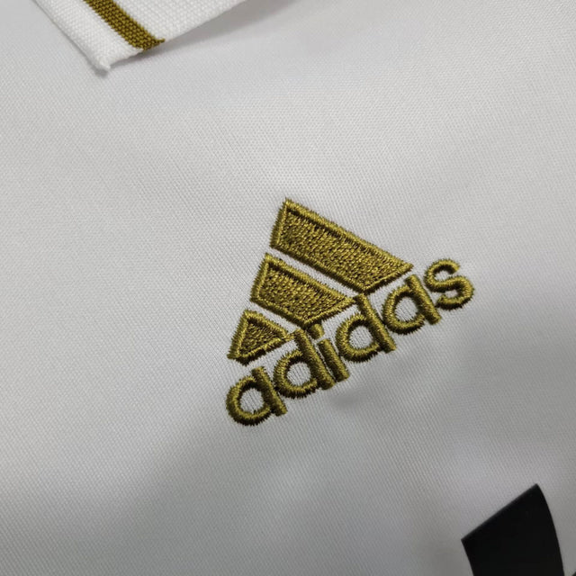 Kit Infantil Real Madrid I Retrô 11/12 - Adidas - Branco com detalhes em dourado