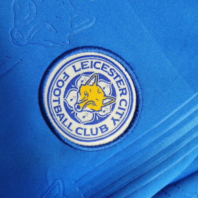 Kit Infantil Leicester City I 23/24 - Adidas - Azul com detalhes em branco e dourado