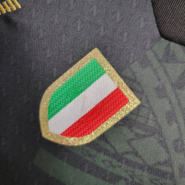 Kit Infantil Napoli II 23/24 - EA7 - Preto com detalhes em verde