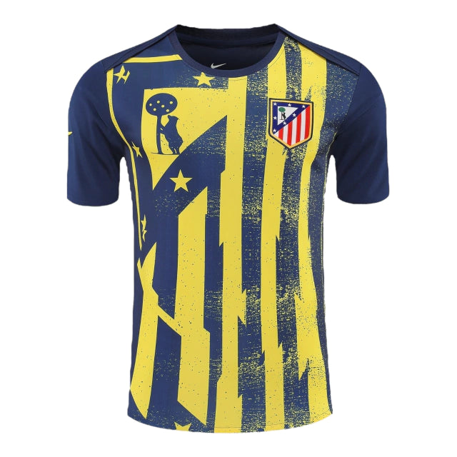 Camisa Atlético de Madrid Pré-jogo II 25/26 - Torcedor Nike Masculina - Azul e amarela