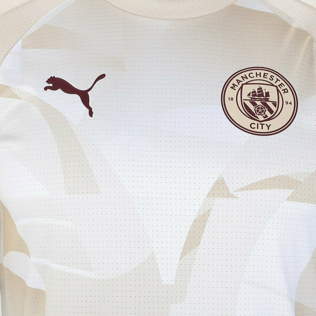 Camisa Manchester City Pré-jogo 24/25 - Torcedor Puma Masculina - Bege