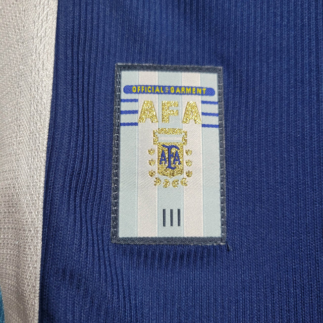 Camisa Retrô Seleção da Argentina II 1998 - Adidas Masculina - Azul com detalhes em branco