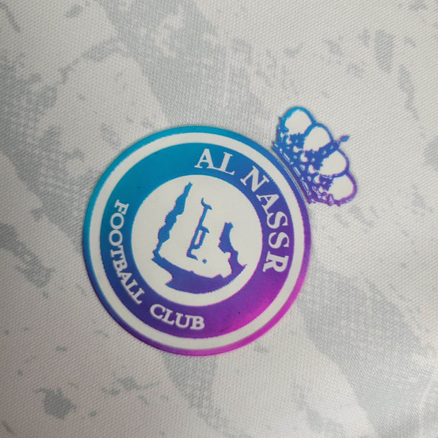 Camisa Al-Nassr III 23/24 -  Nike Feminina - Branca com detalhes em roxo e azul
