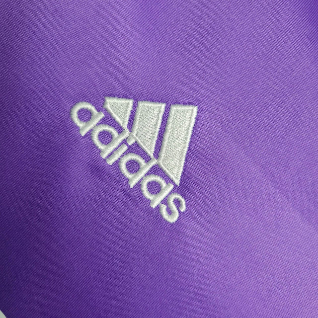Kit Infantil Real Madrid Retrô 19/12 - Adidas - Roxo com detalhes em branco