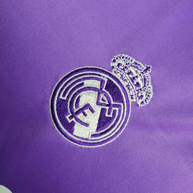 Kit Infantil Real Madrid Retrô 19/12 - Adidas - Roxo com detalhes em branco
