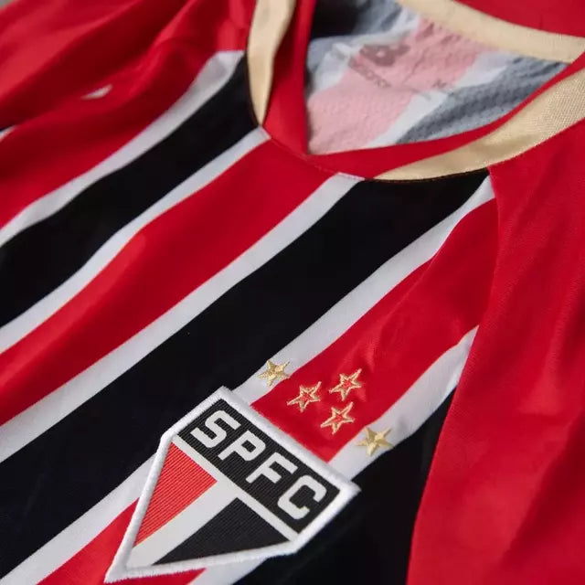 Camisa São Paulo II 25/26 -  New Balance Feminina - Vermelha e preta