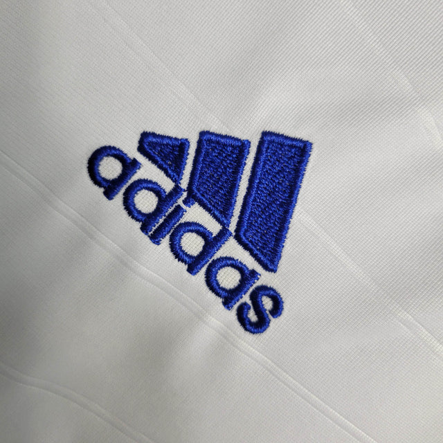 Camisa Retrô Real Madrid I 10/11 - Masculina Adidas - Branca com detalhes em azul