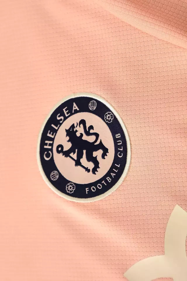 Kit Treino adulto - Camisa e Shorts - Chelsea Nike 25/26 - Salmão com detalhes em azul