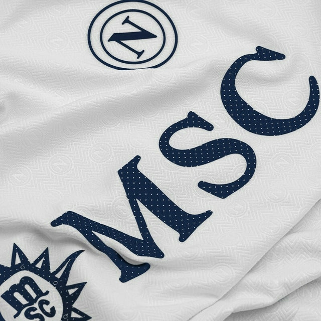 Camisa Napoli II 24/25 - Torcedor EA7 Masculina - Branca com detalhes em azul