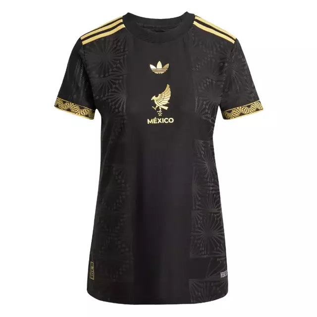 Camisa Seleção México I 25/26 -  Adidas Feminina - Preta com detalhes em dourado