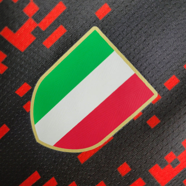 Camisa AC Milan 23/24 - Torcedor Puma Masculina - Preta com detalhes em vermelho