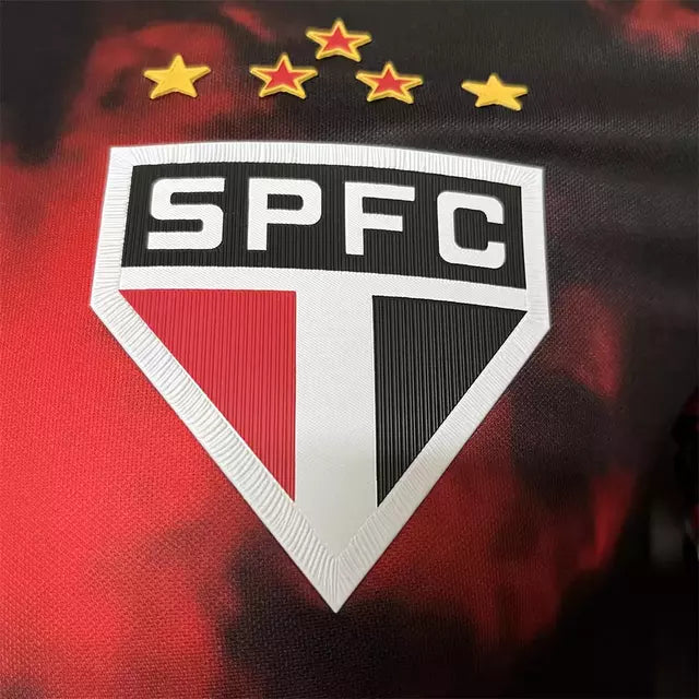 Camisa São Paulo III 24/25 - Jogador New Balance Masculina - Vermelha com detalhes em preto