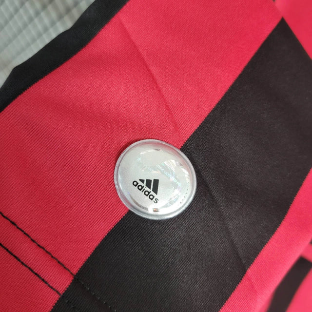 Camisa Retrô AC Milan I 2009/2010 manga longa - Masculina Adidas - Preta e vermelha com detalhes em branco