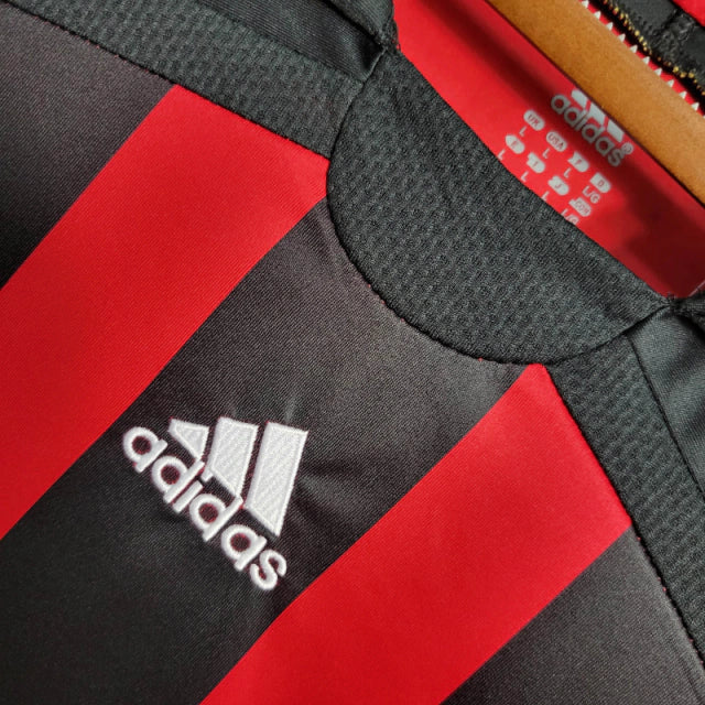 Camisa Retrô AC Milan I 2006/2007 manga longa - Masculina Adidas - Preta e vermelha
