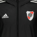 Jaqueta Corta-Vento River Plate 24/25 - Masculina Adidas - Preta com detalhes em vermelho e branco
