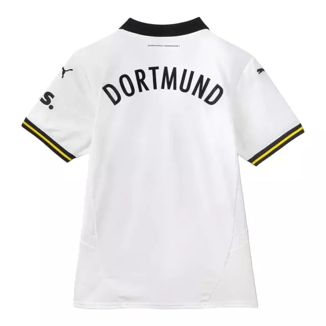 Camisa Borussia Dortmund III 24/25 -  Puma Feminina - Branca com detalhes em preto e amarelo