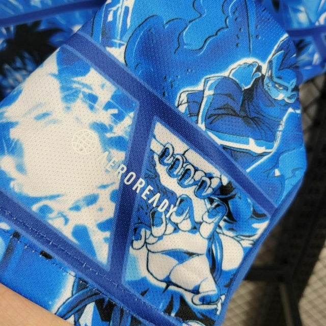 Camisa Japão Edição especial Dragon Ball 24/25 - Torcedor Adidas Masculina - Azul com desenhos do Dragon Ball