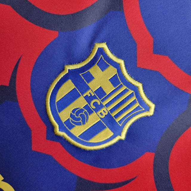 Camisa Barcelona Pré jogo 24/25 - Torcedor Nike Masculina - Azul e vermelha