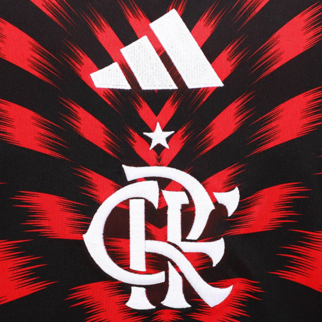 Camisa Flamengo Pré-jogo 25/26 -  Adidas Feminina - Vermelha e preta