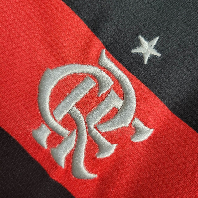 Kit Infantil Flamengo I 24/25 manga longa - Adidas - Vermelho e preto