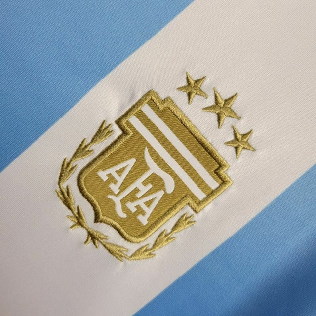 Camisa Seleção da Argentina I 24/25 -  Adidas Feminina - Branca com listras em azul