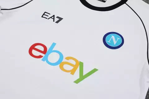 Kit Treino adulto - Camisa e Shorts - Napoli EA7 24/25 - Branco e azul