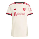 Camisa Liverpool II 25/26 - Torcedor Adidas Feminina - Bege com detalhes em vermelho e preto