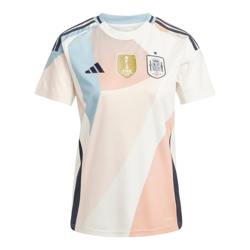 Camisa Seleção Espanha Eurocopa II 25/26 -  Adidas Feminina - Branca com detalhes em rosa e azul