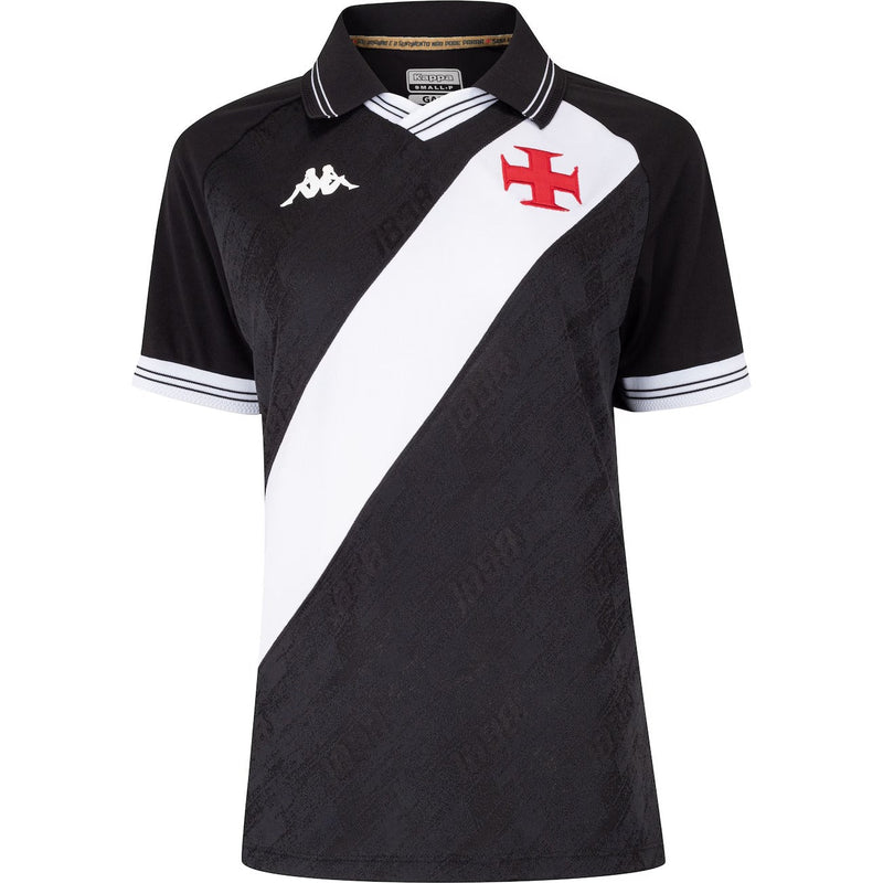 Camisa Vasco da Gama I 25/26 -  Kappa Feminina  Preto+Branco