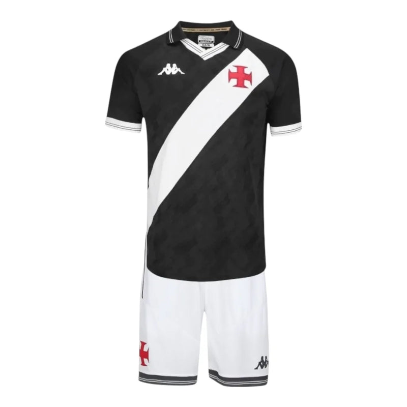 Kit Infantil Vasco I 25/26 - Kappa - Preto e branco