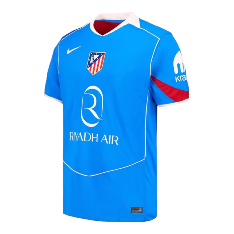 Camisa Atlético de Madrid III 25/26 - Torcedor Nike Masculina - Azul e vermelha