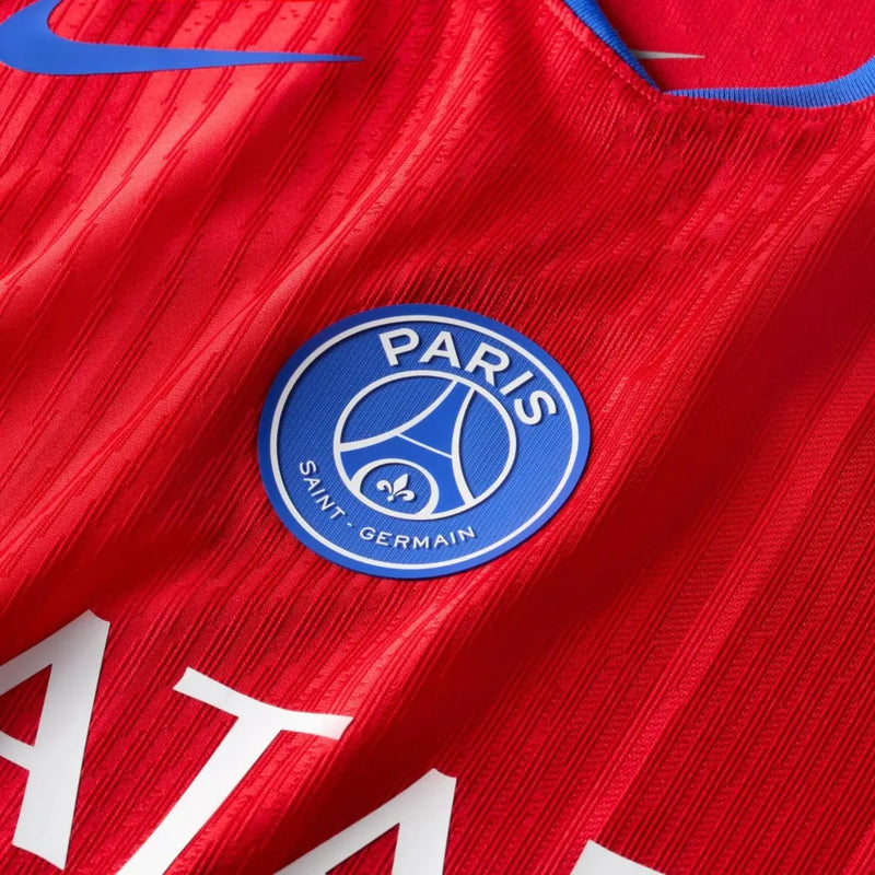 Camisa Paris Saint-Germain III 25/26 - Torcedor Nike Feminina - Vermelha e azul