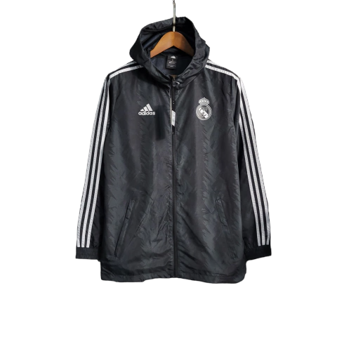 Jaqueta Corta-Vento Real Madrid 23/24 - Masculina Adidas - Preta