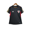 Camisa São Paulo Treino 23/24 -  Adidas Feminina - Preta com detalhes em vermelho