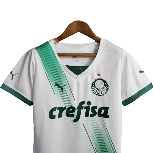 Camisa Palmeiras II 23/24 -  Puma Feminina - Branca com detalhes em verde