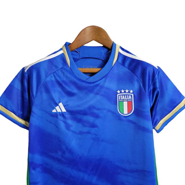 Kit Infantil Seleção da Itália I 23/24 - Adidas - Azul