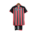 Kit Infantil São Paulo Away 23/24 - Adidas - Vermelho e Preto
