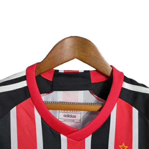 Kit Infantil São Paulo Away 23/24 - Adidas - Vermelho e Preto