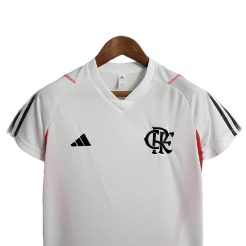 Kit Infantil Flamengo Treino 23/24 - Adidas - Branco e Vermelho