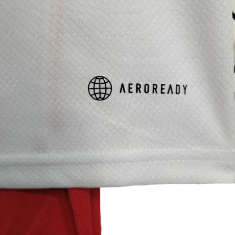 Kit Infantil Flamengo Treino 23/24 - Adidas - Branco e Vermelho