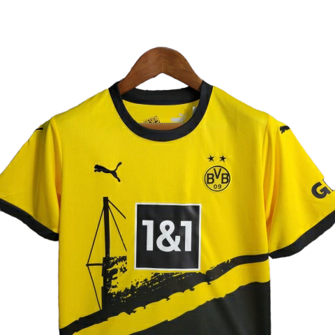 Kit Infantil Borussia Dortmund I 23/24 - Puma - Amarelo e preto