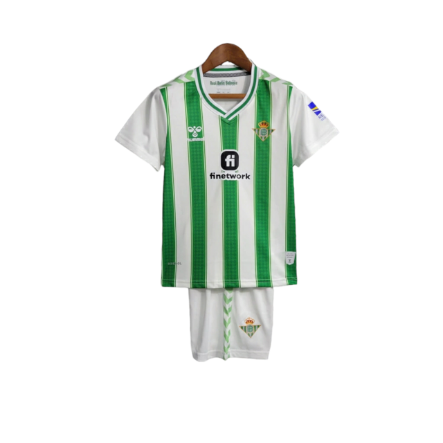 Kit Infantil Real Betis Home 23/24 - Hummel - Branco e Verde