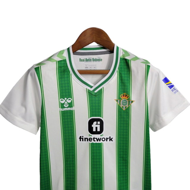 Kit Infantil Real Betis Home 23/24 - Hummel - Branco e Verde
