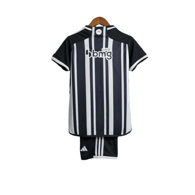 Kit Infantil Atlético Mineiro I 23/24 - Adidas - Branco e preto