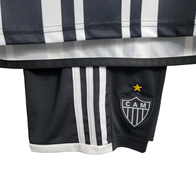 Kit Infantil Atlético Mineiro I 23/24 - Adidas - Branco e preto