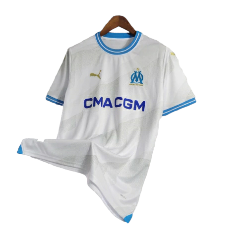 Camisa Olympique Marseille Home 23/24 - Torcedor Puma Masculina - Branco